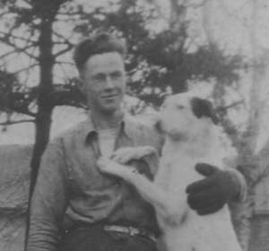 Dennis "Wilfred" Cook and His Dog Tip